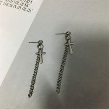 Load image into Gallery viewer, Japan and South Korea Harajuku Cool E-girl Girl Cross Chain Pendant Earrings For Women Men Bff Street Hip Hop Jewelry