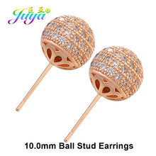 Load image into Gallery viewer, Juya Ali Moda Crystal Rainbow Earrings 6mm 8mm 10mm Cubic Zirconia Carnations Ball Stud Earrings For Women Girls Christmas Gift