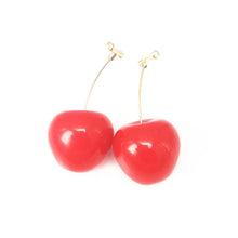 Load image into Gallery viewer, New Fashion Red Cherry Gold Drop Earring Sweet Fruit Long Crystal Earrings for Women Lady Gift Jewelry Tassel Dangle Accessories
