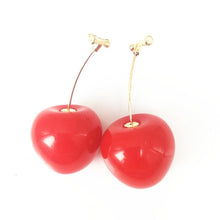 Load image into Gallery viewer, New Fashion Red Cherry Gold Drop Earring Sweet Fruit Long Crystal Earrings for Women Lady Gift Jewelry Tassel Dangle Accessories
