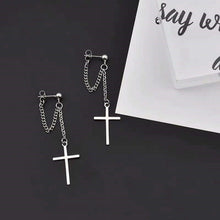 Load image into Gallery viewer, Japan and South Korea Harajuku Cool E-girl Girl Cross Chain Pendant Earrings For Women Men Bff Street Hip Hop Jewelry
