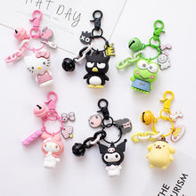 Load image into Gallery viewer, Cute Anime Kuromi Melody Hello Kitty Keychain Kawaii Cartoon Big Eared Dog Frog Pudding Dog Penguin Women Bag Pendant Key Chain

