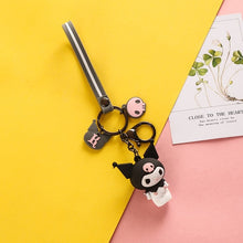 Load image into Gallery viewer, Cute Anime Kuromi Melody Hello Kitty Keychain Kawaii Cartoon Big Eared Dog Frog Pudding Dog Penguin Women Bag Pendant Key Chain
