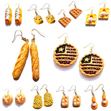 Load image into Gallery viewer, Earring For Women Resin Drop Custom Made Cute Girls Eardrop Funny Bread Baguette Pie Cookies Gift Handmade
