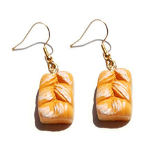 Load image into Gallery viewer, Earring For Women Resin Drop Custom Made Cute Girls Eardrop Funny Bread Baguette Pie Cookies Gift Handmade
