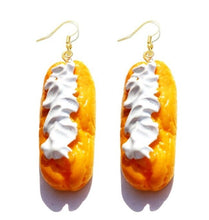 Load image into Gallery viewer, Earring For Women Resin Drop Custom Made Cute Girls Eardrop Funny Bread Baguette Pie Cookies Gift Handmade
