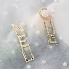Load image into Gallery viewer, Letter Long Zircon Earrings Women Accessories Letter Pendant Earrings Wedding Female Golden Crystal Earring Fashion Ear Jewelry
