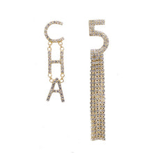 Load image into Gallery viewer, Letter Long Zircon Earrings Women Accessories Letter Pendant Earrings Wedding Female Golden Crystal Earring Fashion Ear Jewelry
