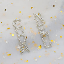 Load image into Gallery viewer, Letter Long Zircon Earrings Women Accessories Letter Pendant Earrings Wedding Female Golden Crystal Earring Fashion Ear Jewelry
