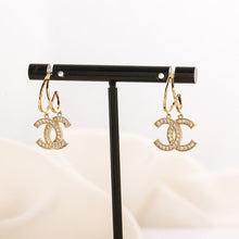 Load image into Gallery viewer, Letter Long Zircon Earrings Women Accessories Letter Pendant Earrings Wedding Female Golden Crystal Earring Fashion Ear Jewelry
