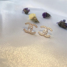 Load image into Gallery viewer, Letter Long Zircon Earrings Women Accessories Letter Pendant Earrings Wedding Female Golden Crystal Earring Fashion Ear Jewelry
