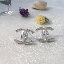 Load image into Gallery viewer, Letter Long Zircon Earrings Women Accessories Letter Pendant Earrings Wedding Female Golden Crystal Earring Fashion Ear Jewelry
