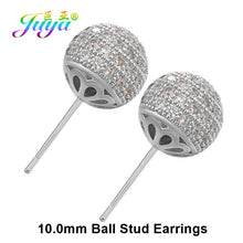 Load image into Gallery viewer, Juya Ali Moda Crystal Rainbow Earrings 6mm 8mm 10mm Cubic Zirconia Carnations Ball Stud Earrings For Women Girls Christmas Gift
