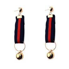 Load image into Gallery viewer, Stripe Earring Red Green Star Pearl Ribbon Female Graceful Long Earrings For Women Luxury Accessories Charm Jewelry
